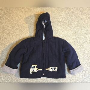 Friedknit Creations Child's Hooded Embroidered Sweater Jacket Size 18 month